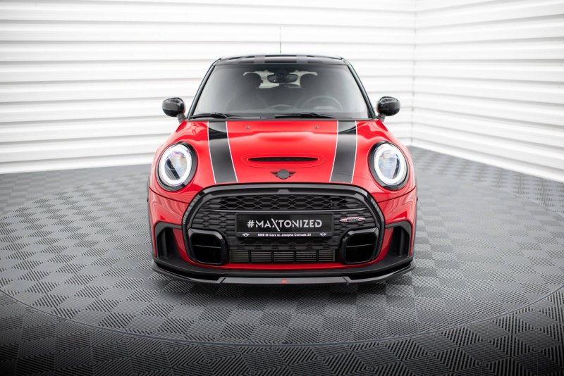 Maxton Front Ansatz V.2 für Mini Cooper S John Cooper Works F56 Facelift schwarz Hochglanz MC-3F-56-JCW-5D-FD2-G