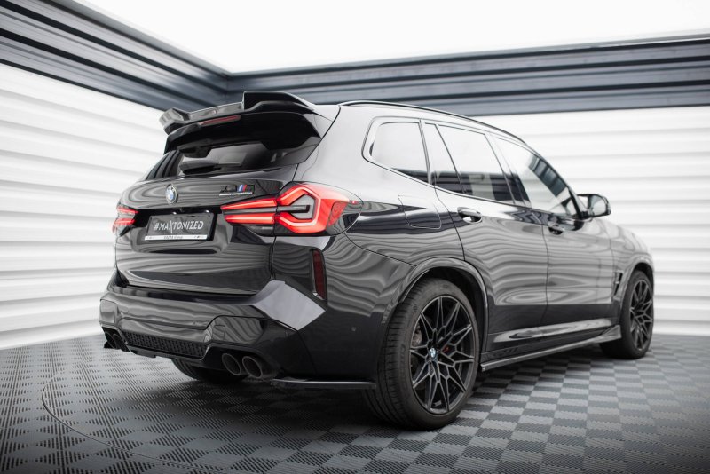 Maxton Heck Ansatz Flaps Diffusor V.1 BMW X3 M F97 / F97 Facelift schwarz Hochglanz BM-X3M-F97F-RSD1-G
