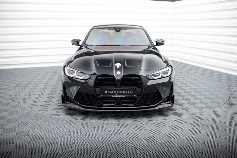 Maxton Front Ansatz V.4 CSL Look BMW M3 Limousine / Touring G80 / G81 schwarz Hochglanz BM-4-G82-M-FD4-G