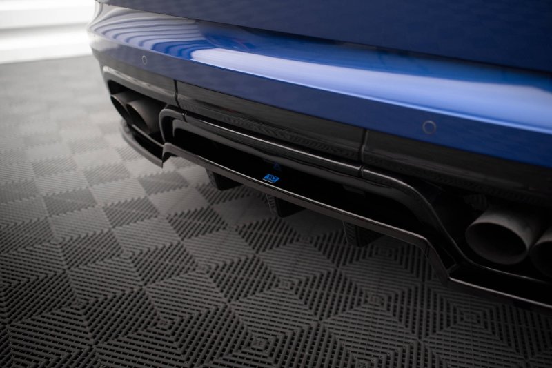Maxton Mittlerer Diffusor Heck Ansatz DTM Look für Land Rover Range Rover Sport SVR Mk2 schwarz Hochglanz LR-RR-SPORT-2-SVR-RD1G+RD2-G