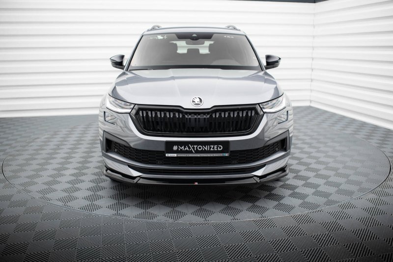 Maxton Front Ansatz V.1 Skoda Kodiaq Sportline Mk1 Facelift schwarz Hochglanz SK-KO-1F-SL-FD1-G