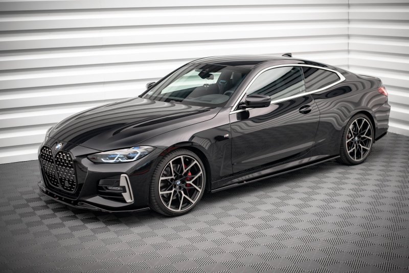 Maxton Seitenschweller Ansatz für V.1 für BMW 4er M-Paket G22 schwarz Hochglanz BM-4-G22-MPACK-SD1-G