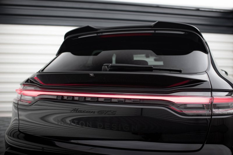 Maxton Unterer HeckSpoiler CAP Abrisskante 3D Porsche Macan GTS Mk1 Facelift 2 schwarz Hochglanz PO-MA-1F-GTS-CAP3D2-G