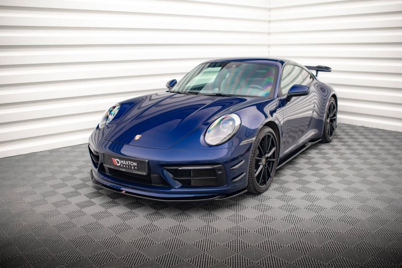 Maxton Front Ansatz V.1 für Porsche 911 Carrera Aero 992 schwarz Hochglanz PO-911-992-CA-AERO-FD1-G
