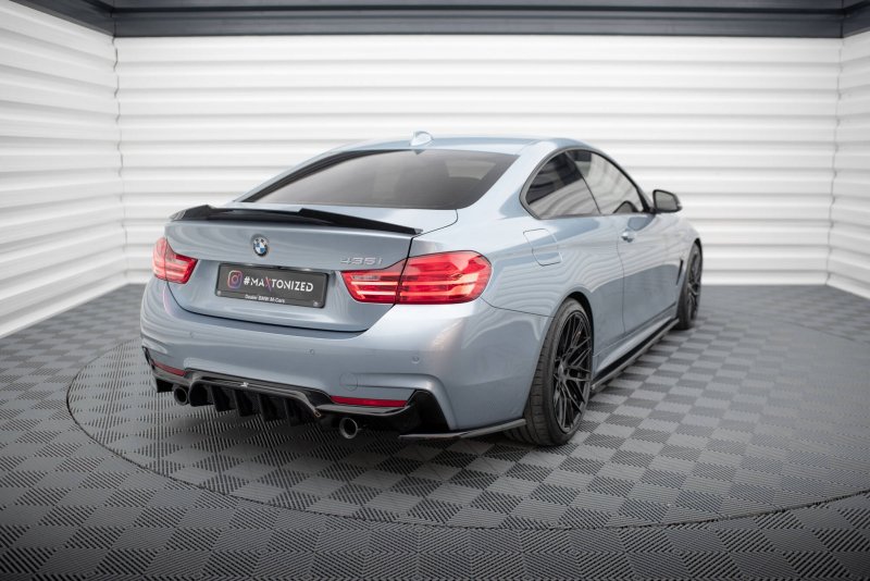 Maxton Heck Ansatz Flaps Diffusor V.4 BMW 4er Coupe M-Paket F32 schwarz Hochglanz BM-4-F32-MPACK-RSD4-G