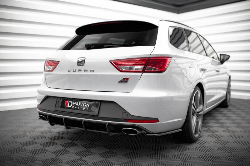 Maxton Heck Ansatz Flaps Diffusor V.1 Seat Leon Cupra Sportstourer Mk3 schwarz Hochglanz SE-LE-3-CU-ST-RSD1-G