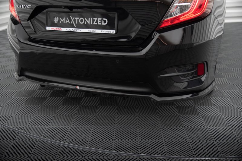 Maxton Mittlerer Cup Diffusor Heck Ansatz Honda Civic Mk10 schwarz Hochglanz HO-CI-10-RD1G+RD2-G