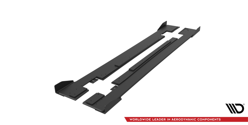 Maxton Street Pro Seitenschweller Ansatz + Flaps Mercedes-AMG CLA 45 C117 Facelift schwarz Hochglanz MECLA117AMGAEROCNC-SD1BRB+SF1-G