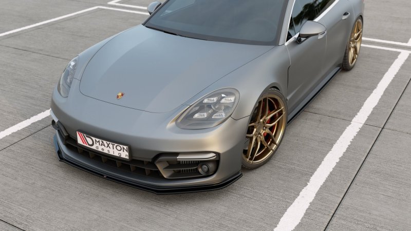 Maxton Front Ansatz für Porsche Panamera Turbo / GTS 971 schwarz Hochglanz PO-PA-971-T-FD1-G