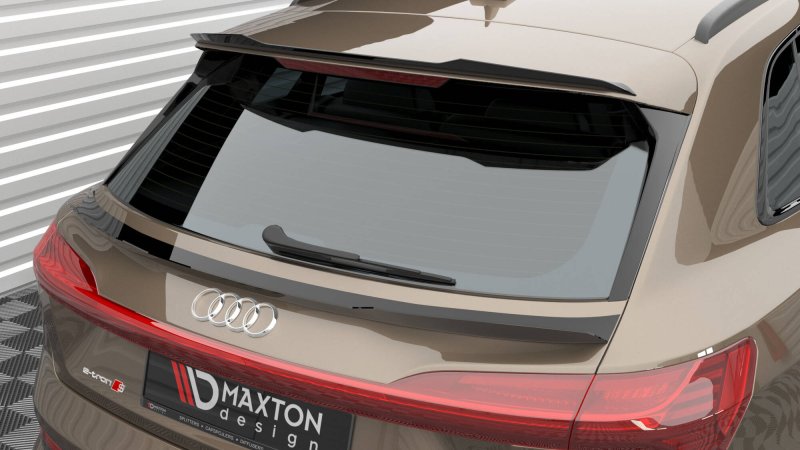 Maxton Unterer HeckSpoiler CAP Abrisskante Audi e-tron schwarz Hochglanz AU-ETRON-1-SLINE-CAP1-G