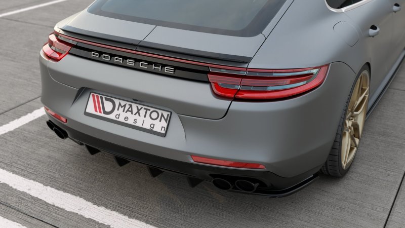 Maxton Diffusor Heck Ansatz für Porsche Panamera Turbo 971 schwarz Hochglanz PO-PA-971-T-RS1-G