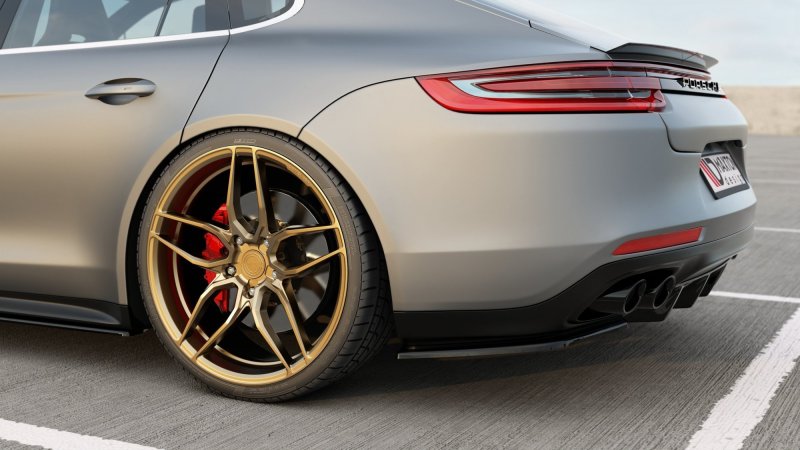 Maxton Heck Ansatz Flaps Diffusor für Porsche Panamera Turbo 971 schwarz Hochglanz PO-PA-971-T-RSD1-G