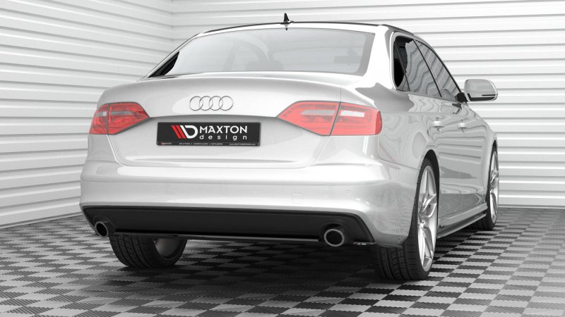 Maxton Mittlerer Cup Diffusor Heck Ansatz Audi A4 S-Line B8 Facelift schwarz Hochglanz AU-A4-B8F-SLINE-AV-RD1-G