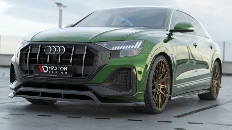 Maxton Front Ansatz Audi Q8 Mk1 Facelift schwarz Hochglanz AU-Q8-1F-FD1G+FD1R-G