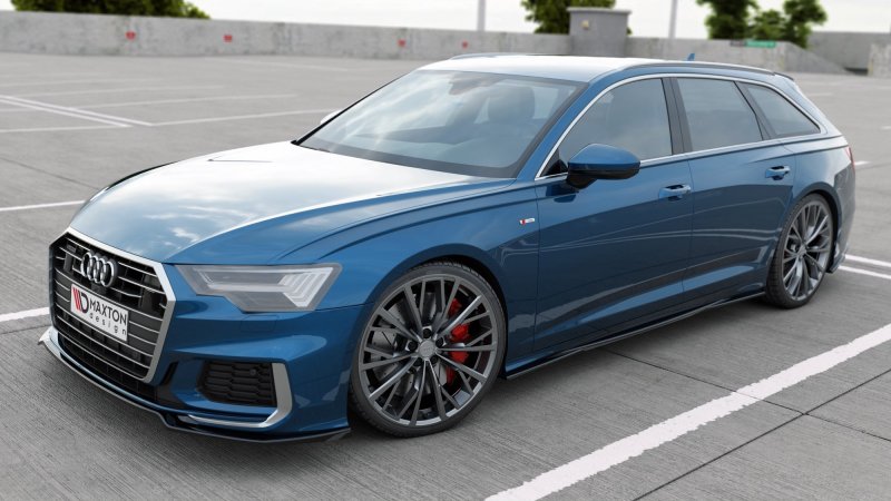 Maxton Front Ansatz V.1 für Audi A6 S-Line / S6 C8  schwarz Hochglanz AU-A6-C8-SLINE-FD1-G