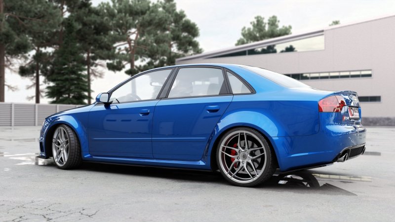 Maxton Seitenschweller Ansatz für Audi RS4 B7 schwarz Hochglanz AU-RS4-B7-SD1-G