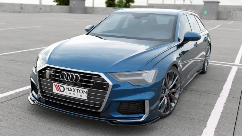 Maxton Front Ansatz V.1 für Audi A6 S-Line / S6 C8  schwarz Hochglanz AU-A6-C8-SLINE-FD1-G