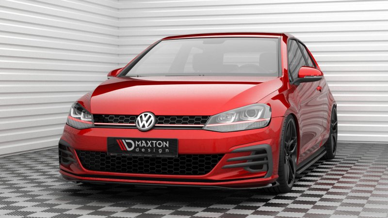Maxton Front Ansatz V.4 VW Golf GTI Mk7 Facelift schwarz Hochglanz VW-GO-7F-GTI-FD4-G