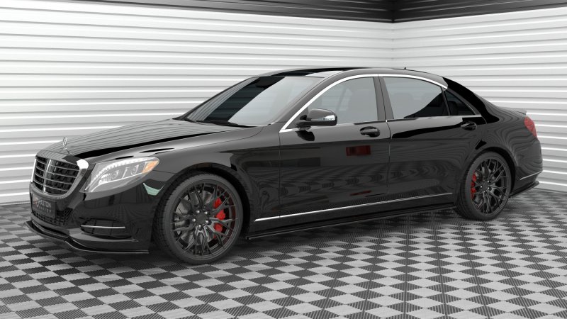 Maxton Seitenschweller Ansatz Mercedes-Benz S Long W222 schwarz Hochglanz ME-S-222-SD1-G