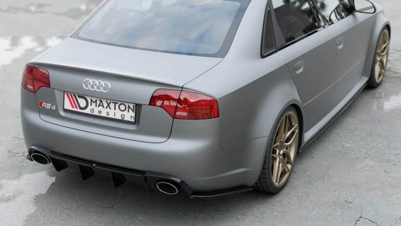 Maxton Diffusor Heck Ansatz für Audi RS4 B7 schwarz Hochglanz AU-RS4-B7-RS1-G