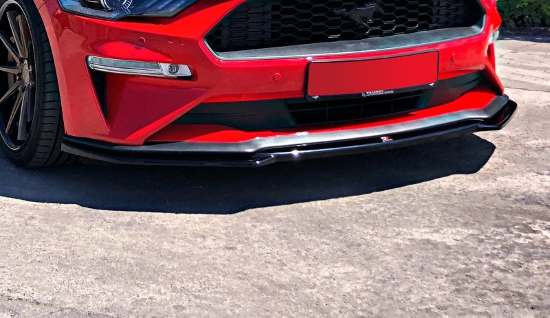 Maxton Front Ansatz für Ford Mustang Mk. 6 Facelift schwarz Hochglanz FO-MU-6F-FD1-G