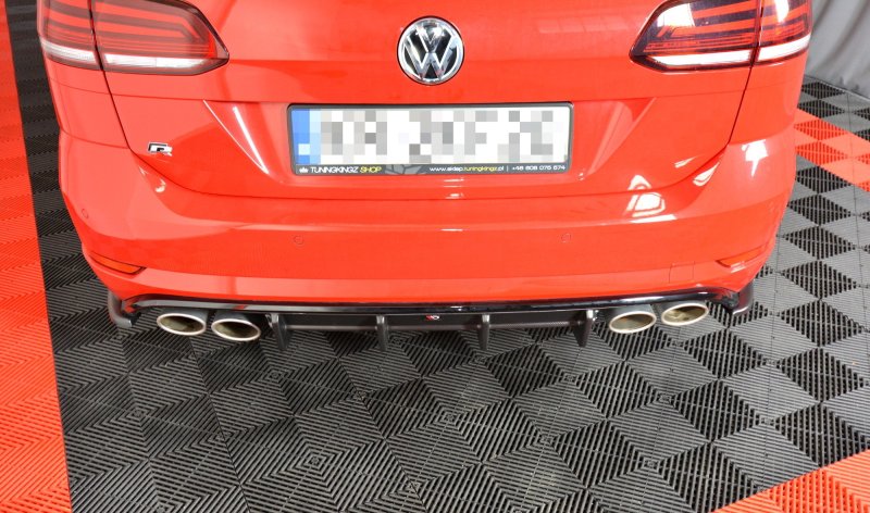 Maxton Diffusor Heck Ansatz für VW GOLF 7 R VARIANT FACELIFT  schwarz Hochglanz VW-GO-7F-R-VA-RS1-G