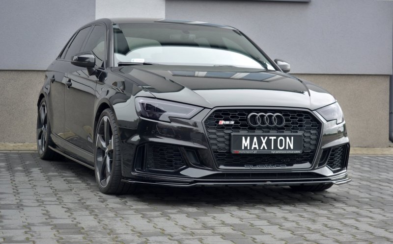 Maxton Front Ansatz V.2 für Audi RS3 8V FL Sportback schwarz Hochglanz AU-RS3-8VF-FD2-G