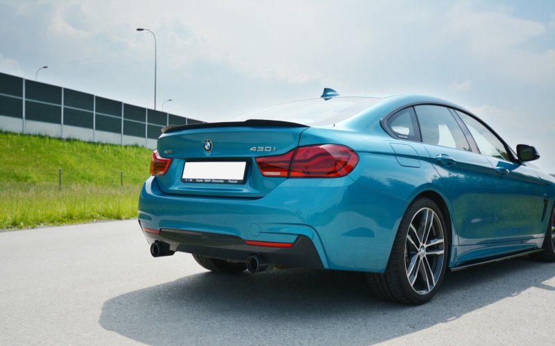 Maxton Spoiler CAP für BMW 4er F36 GRAN COUPÉ schwarz Hochglanz BM-4-36F-GC-MPACK-CAP1-G