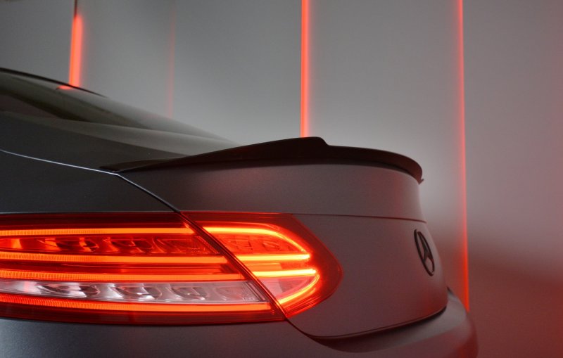 Maxton Spoiler CAP für MERCEDES- BENZ C-KLASSE W205 COUPE AMG-LINE schwarz Hochglanz ME-C-205-AMGLINE-C-CAP1-G
