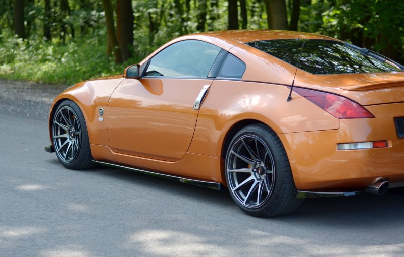 Maxton Seitenschweller Ansatz für NISSAN 350Z schwarz Hochglanz NI-350-SD1-G