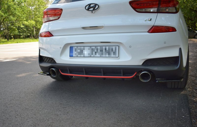 Maxton Diffusor Heck Ansatz für Hyundai I30 N Mk3 Hatchback schwarz Hochglanz HY-I30-3-N-RS1-G