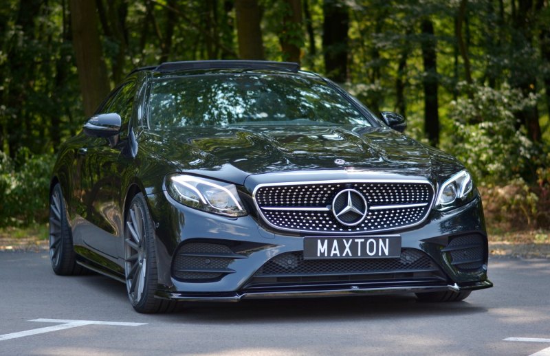 Maxton Front Ansatz V.2 für Mercedes-Benz E-Klasse W213 Coupe (C238) AMG-Line schwarz Hochglanz ME-E-213-AMGLINE-C-FD2-G