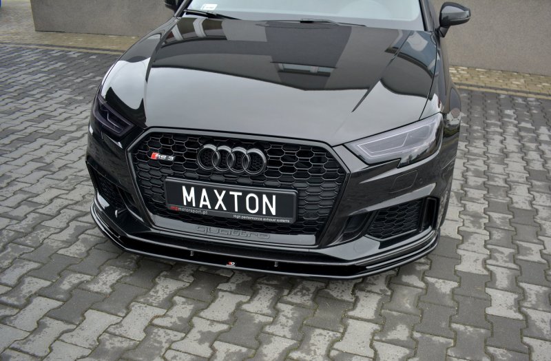 Maxton Front Ansatz V.1 für Audi RS3 8V FL Sportback schwarz Hochglanz AU-RS3-8VF-FD1-G