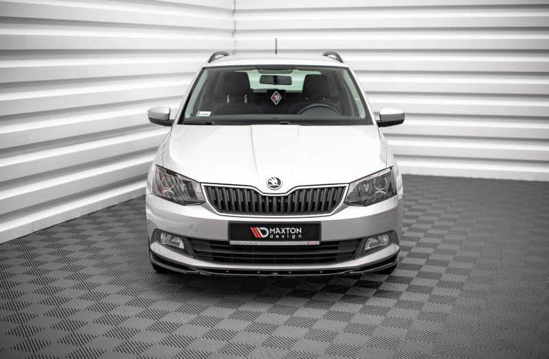 Maxton Front Ansatz V.2 für Skoda Fabia Mk3 schwarz Hochglanz SK-FA-3-FD2-G