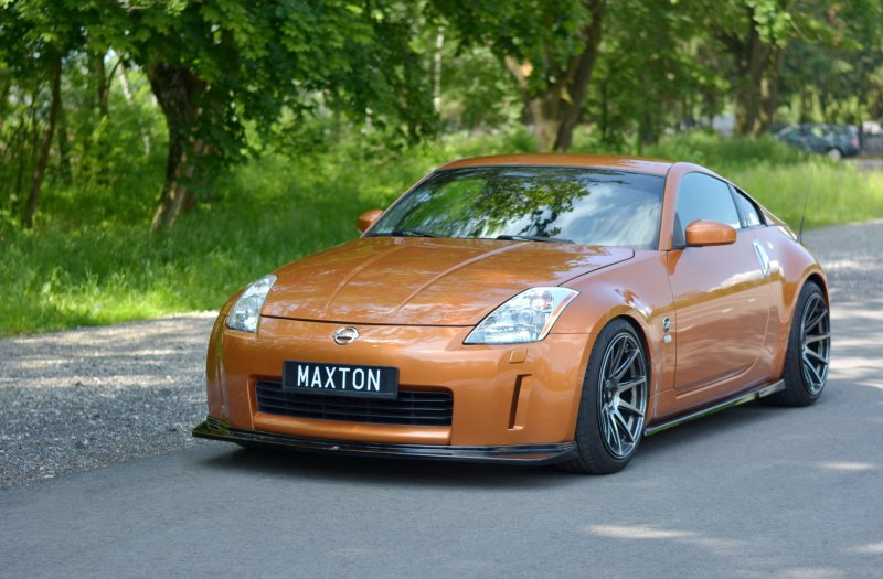 Maxton Front Ansatz für NISSAN 350Z schwarz Hochglanz NI-350-FD1-G