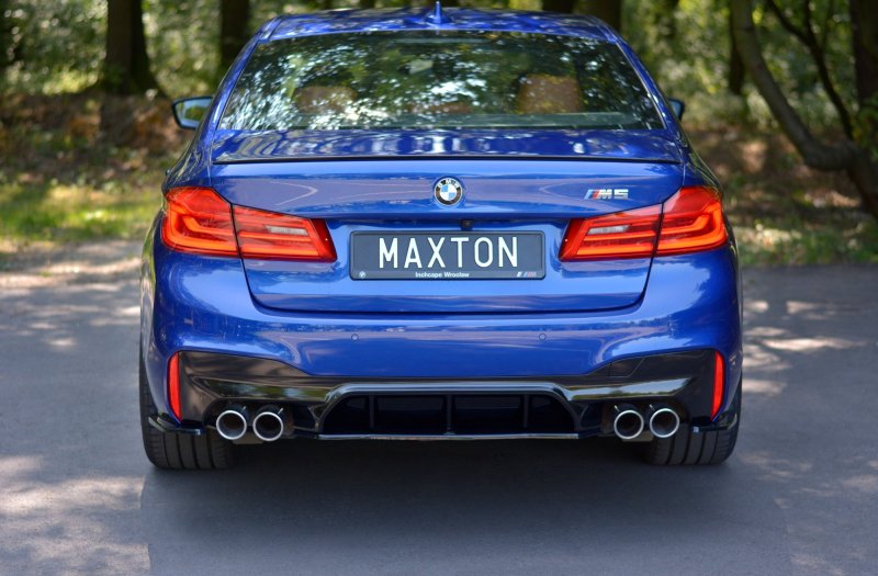 Maxton Mittlerer Diffusor Heck Ansatz für BMW M5 F90 schwarz Hochglanz BM-5-90-M-RD1-G
