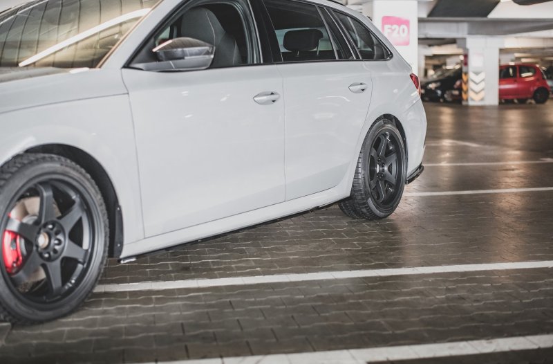 Maxton Seitenschweller Ansatz für V.1 für Skoda Octavia RS Mk4 schwarz Hochglanz SK-OC-4-RS-SD1-G