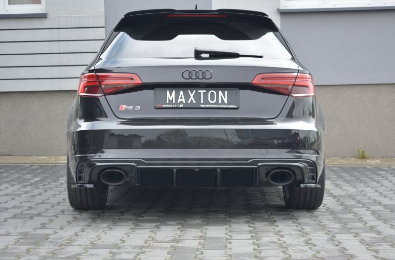 Maxton Diffusor Heck Ansatz für Audi RS3 8V FL Sportback schwarz Hochglanz AU-RS3-8VF-RS1-G