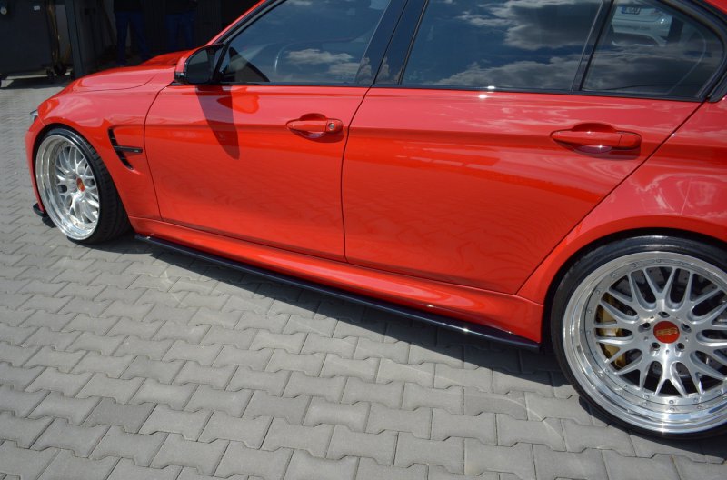 Maxton Seitenschweller Ansatz für V.1 für BMW M3 F80 schwarz Hochglanz BM-3-80-M-SD1-G