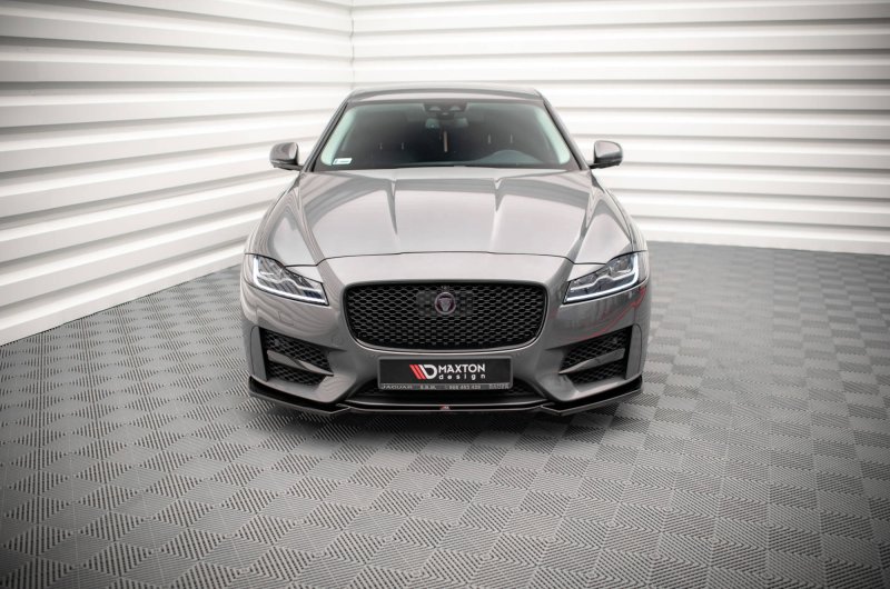 Maxton Front Ansatz V.1 für Jaguar XF R-Sport Mk2 schwarz Hochglanz JA-XF-2-RSPORT-FD1-G