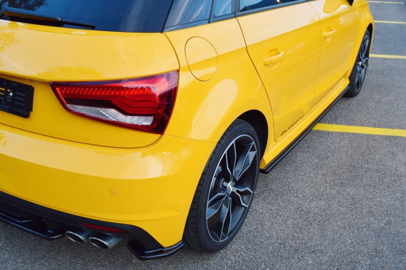 Maxton Seitenschweller Ansatz für Audi S1 8X schwarz Hochglanz AU-S1-1-SD1-G