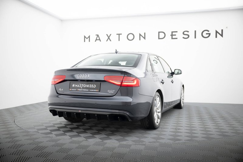 Maxton Diffusor Heck Ansatz Audi A4 B8 Facelift (Version ohne Auspuff) schwarz Hochglanz AU-A4-B8F-RS1-G