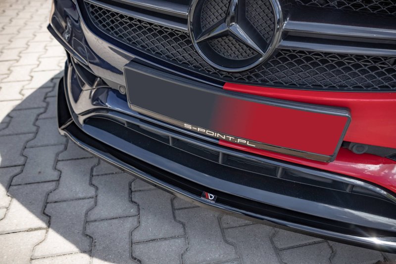 Maxton Front Ansatz V.2 für Mercedes-Benz A45 Aero W176 Facelift schwarz Hochglanz ME-A-176F-AMG-AERO-FD2-G