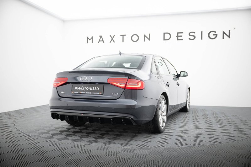 Maxton Diffusor Heck Ansatz Audi A4 B8 Facelift (Einseitige Doppelauspuffversion) AU-A4-B8F-RS1GOO_