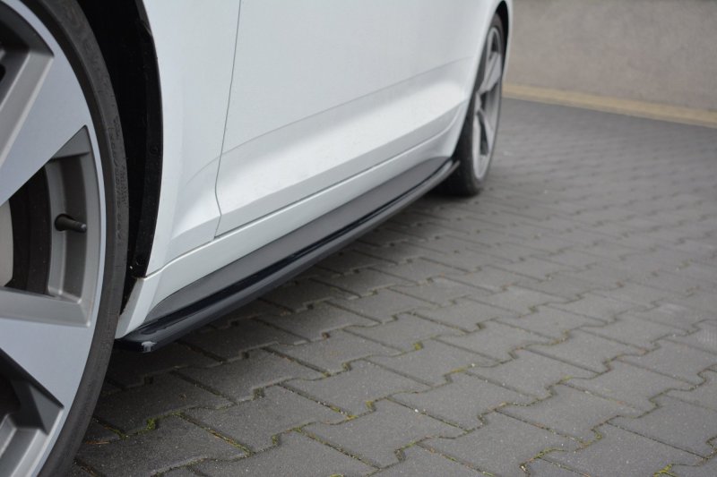 Maxton Seitenschweller Ansatz für Audi S5 / A5 S-Line F5 Sportback  schwarz Hochglanz AU-A5-2-SLINE-SB-SD1-G