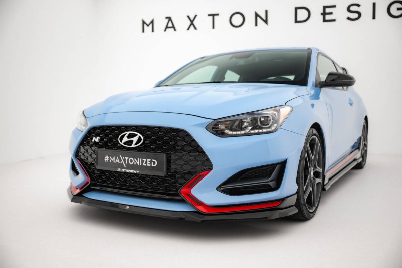 Maxton Front Ansatz V.1 Hyundai Veloster N Mk2 schwarz Hochglanz HY-VE-2-N-FD1-G