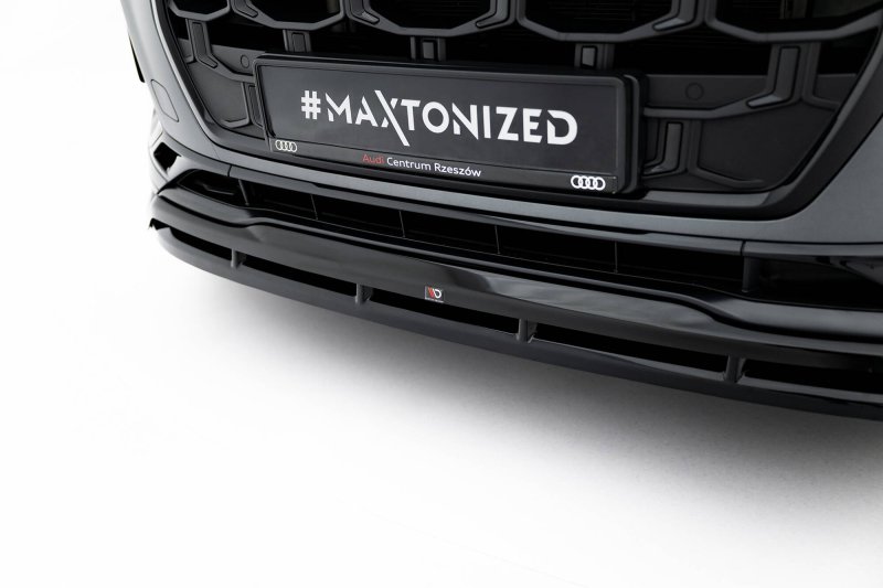 Maxton Front Ansatz Audi Q7 S-Line Mk2 Facelift 2 schwarz Hochglanz AU-Q7-2F2-SLINE-FD1G+FD1R-G