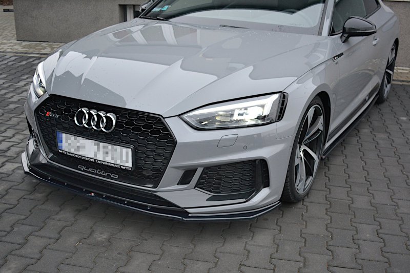 Maxton Front Ansatz V.1 für Audi RS5 F5 Coupe / Sportback schwarz Hochglanz AU-RS5-2-FD1-G