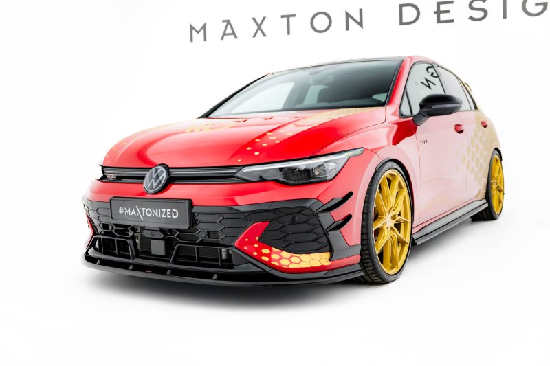 Maxton Front Ansatz V.2 VW Golf GTI Clubsport Mk8 Facelift schwarz Hochglanz VW-GO-8F-GTI-CS-FD2-G