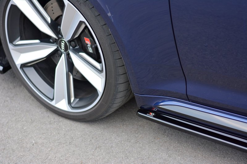 Maxton Seitenschweller Ansatz für Audi RS4 B9  schwarz Hochglanz AU-RS4-B9-SD1-G
